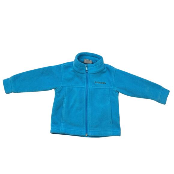 Columbia Other - COLUMBIA Water Blue Fleece Jacket Size 24 Months Full Zip Pockets Soft Unisex